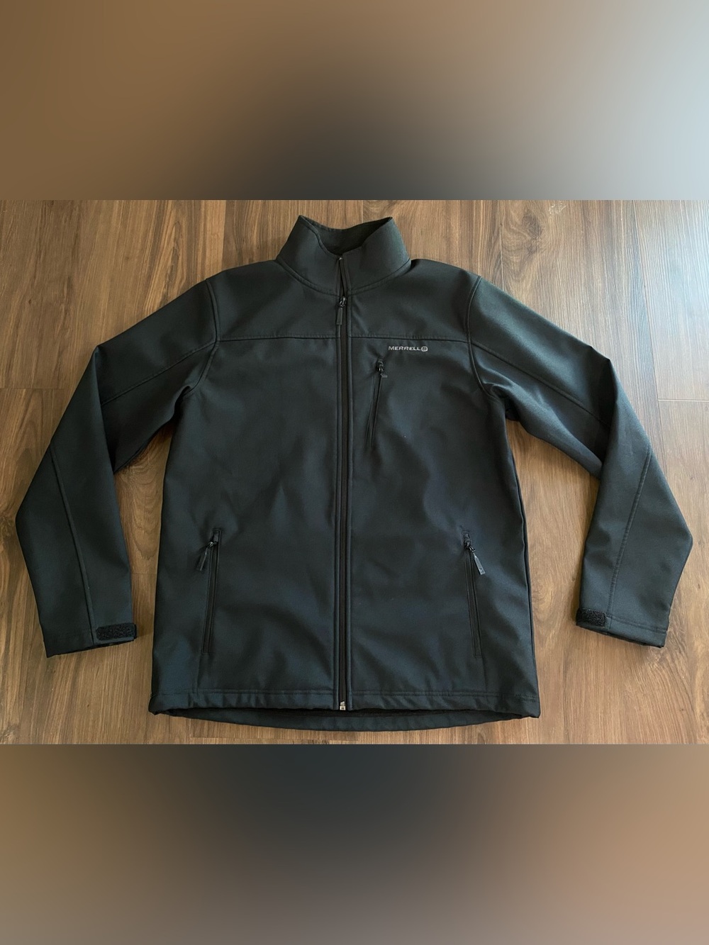 Merrell Black Full Zip Softshell Jacket Mens size Large
